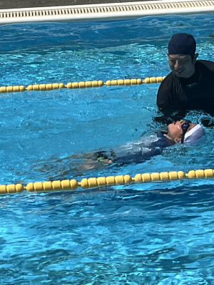 50ｍ途中休憩中